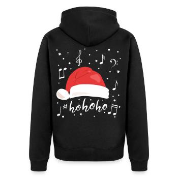 Ho ho ho Hat Santa Claus Note de musique - Veste à capuche bio Premium Unisexe - noir - Dos - Nico (187cm)