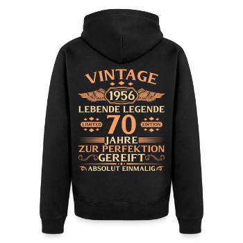 70e anniversaire Année 1956 - Veste à capuche bio Premium Unisexe - noir - Dos - Nico (187cm)
