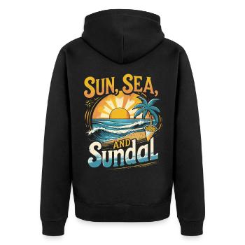 Tamil Tamilisch Sri Lanka Sun Sea And Sundal - Unisex Premium Bio Zip Hoodie - Schwarz - Hinten - Nico (187cm)