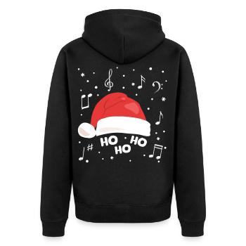 Chopeau de Noël musical avec notes musicales - Veste à capuche bio Premium Unisexe - noir - Dos - Nico (187cm)