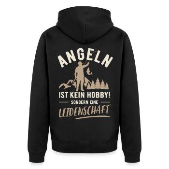Pêche | Ce n’est pas un passe-temps mais une passion - Veste à capuche bio Premium Unisexe - noir - Dos - Nico (187cm)