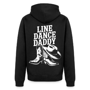 Line Dance Daddy Boots - Unisex Premium Organic Zip Hoodie - black - Back - Nico (187cm)