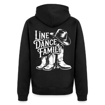 Line Dance Family Boots - Unisex Premium Organic Zip Hoodie - black - Back - Nico (187cm)