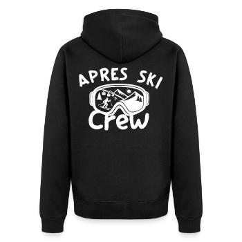 Après Ski Crew – Wintersport Schifahren Spruch  - Unisex Premium Bio Zip Hoodie - Schwarz - Hinten - Nico (187cm)