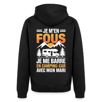 J’men Fous J’me Barre en Camping-Car Humour - Veste à capuche bio Premium Unisexe - noir - Dos - Nico (187cm)