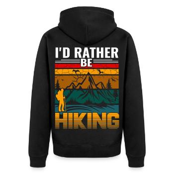 Wander - Unisex Premium Organic Zip Hoodie - black - Back - Nico (187cm)