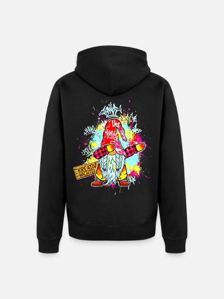 CREATIVE GNOME Dab Graffiti Artist XMas - Unisex Premium Organic Zip Hoodie - black