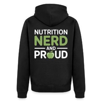 Registrierter Ernährungsberater vereinfacht die Lebensmittelwissenschaft - Unisex Premium Bio Zip Hoodie - Schwarz - Hinten - Nico (187cm)