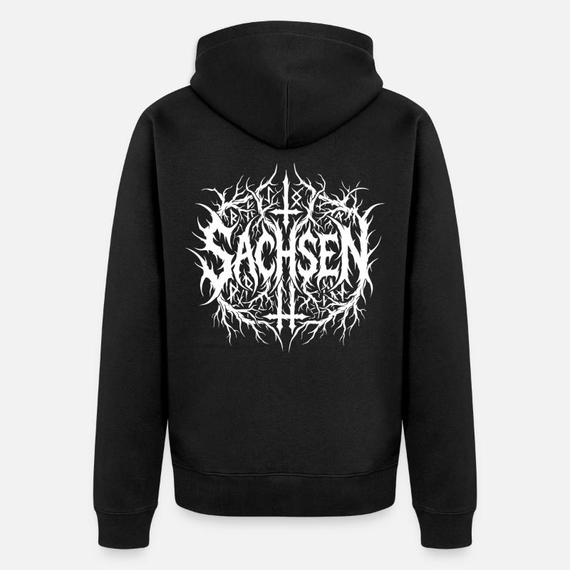 Logo Black Metal de Saxe - Veste à capuche bio Premium Unisexe - noir