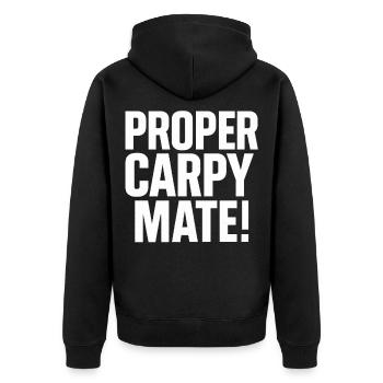 Un vrai dicton, un pote de carpe - Veste à capuche bio Premium Unisexe - noir - Dos - Nico (187cm)