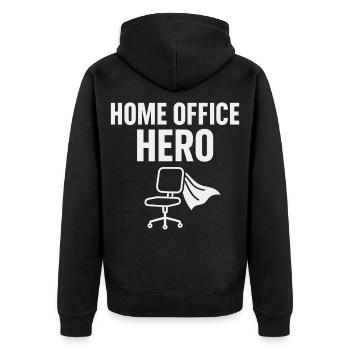 Home Office Hero : votre vie de bureau quotidienne - Veste à capuche bio Premium Unisexe - noir - Dos - Nico (187cm)