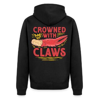 Alaska King Crabs Crowned With Claws - Unisex Premium Organic Zip Hoodie - black - Back - Nico (187cm)