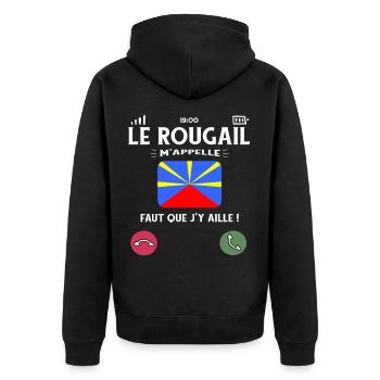 Le Rougail M’Appelle Humour La Reunion - Veste à capuche bio Premium Unisexe - noir - Dos - Nico (187cm)