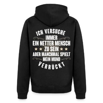 Gros tumulte - Veste à capuche bio Premium Unisexe - noir - Dos - Nico (187cm)