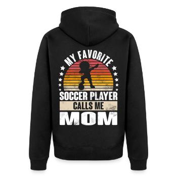 Soccer Soccer Players - Unisex Premium Organic Zip Hoodie - black - Back - Nico (187cm)