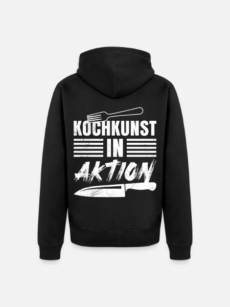 Küchenprofi KOCHKUNST IN AKTION Lustiges - Unisex Premium Bio Zip Hoodie - Schwarz