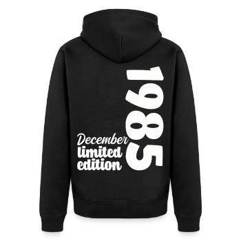 Birthday December 1985 Limited Edition Gift - Unisex Premium Organic Zip Hoodie - black - Back - Nico (187cm)