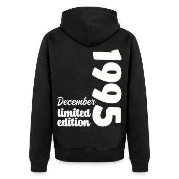 Anniversaire Décembre 1995 Limited Edition Cadeau - Veste à capuche bio Premium Unisexe - noir - Dos - Nico (187cm)