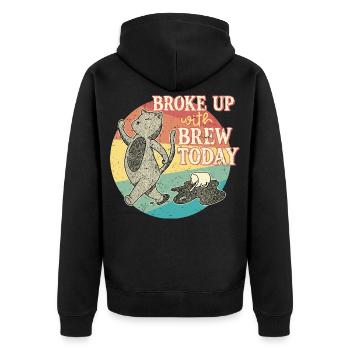 Kaffeeentzug Koffeinfrei Ex-Kaffeetrinker - Unisex Premium Bio Zip Hoodie - Schwarz - Hinten - Nico (187cm)