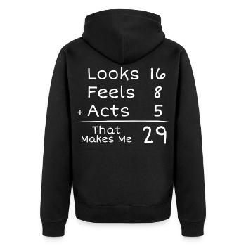 29 Years Anniversary Humorous | 29th Anniversair - Unisex Premium Organic Zip Hoodie - black - Back - Nico (187cm)