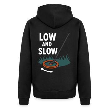 Low And Slow Metal Detecting Treasure Hunt - Unisex Premium Organic Zip Hoodie - black - Back - Nico (187cm)