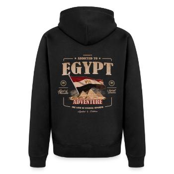 Ägypten, Land der Ewigen Sonne, Urlaub - Unisex Premium Bio Zip Hoodie - Schwarz - Hinten - Nico (187cm)