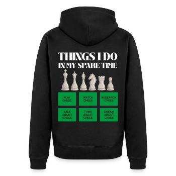 Chess time in leisure time - Unisex Premium Organic Zip Hoodie - black - Back - Nico (187cm)