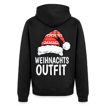Christmas Outfit Christmas Hat Xmas Decoration - Unisex Premium Organic Zip Hoodie - black - Back - Nico (187cm)