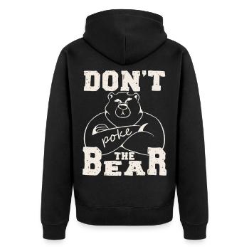 Don't Poke Mama Papa Bear Graphic - Unisex Premium Bio Zip Hoodie - Schwarz - Hinten - Nico (187cm)