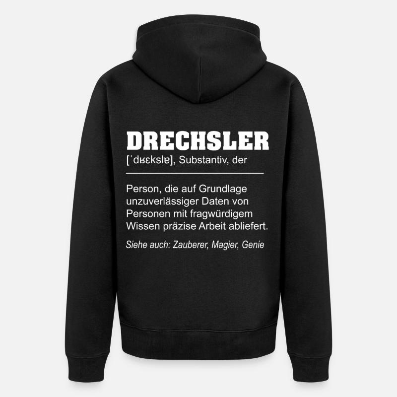 Définition : Tourneur sur bois : Drôle - Veste à capuche bio Premium Unisexe - noir
