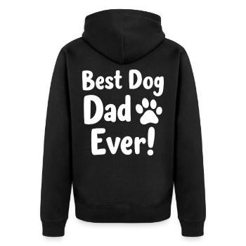 Best Dog Dad Ever Bester Hunde Papa - Unisex Premium Organic Zip Hoodie - black - Back - Nico (187cm)