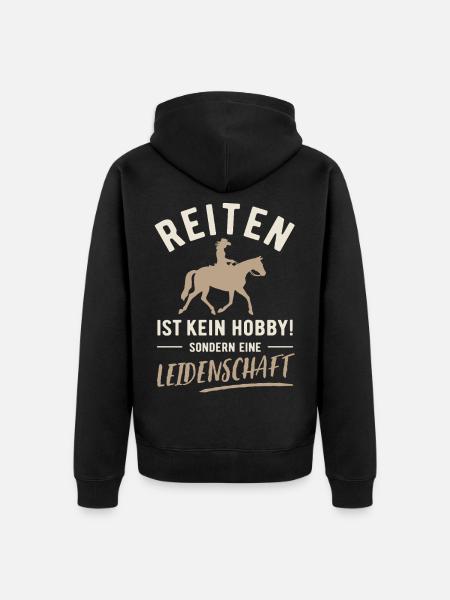 Horse riding | Not a hobby but a passion - Unisex Premium Organic Zip Hoodie - black