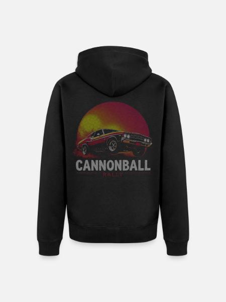 Cannonball Rally Halftone Muscle Car - Unisex Premium Bio Zip Hoodie - Schwarz