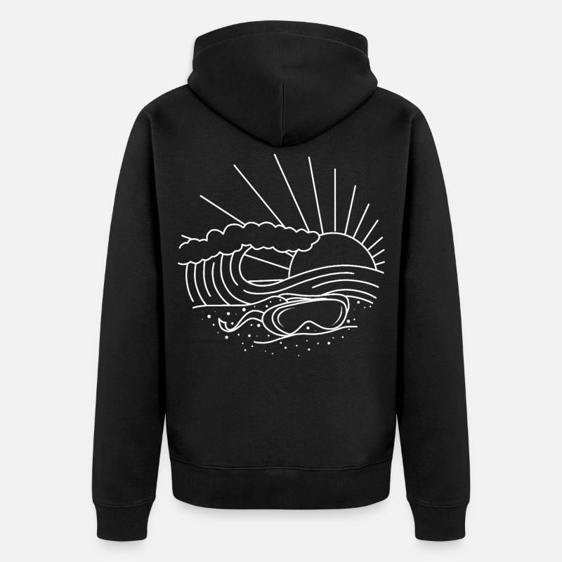Danse des vagues couchantes - Veste à capuche bio Premium Unisexe - noir