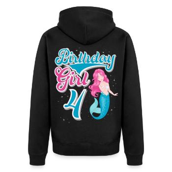 Sirène du 4e anniversaire - Veste à capuche bio Premium Unisexe - noir - Dos - Nico (187cm)