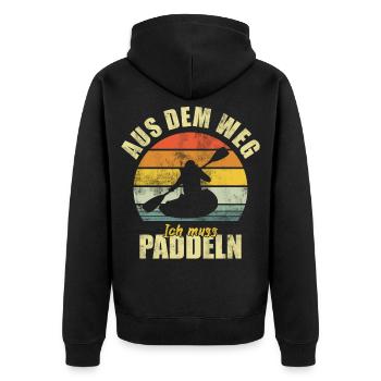 Kayak Paddling Paddle Canoe Canoeing Funny Saying - Unisex Premium Organic Zip Hoodie - black - Back - Nico (187cm)
