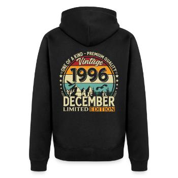 29e anniversaire Millésime décembre 1996 - Veste à capuche bio Premium Unisexe - noir - Dos - Nico (187cm)