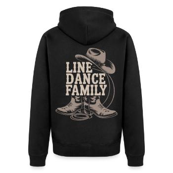 Line Dance Family Western Boots - Unisex Premium Bio Zip Hoodie - Schwarz - Hinten - Nico (187cm)
