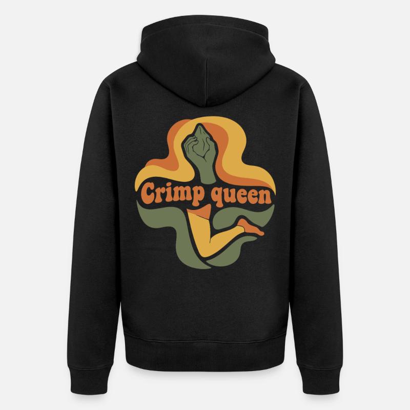 Grimpeur de bloc escaladeur Crimp Queen - Veste à capuche bio Premium Unisexe - noir