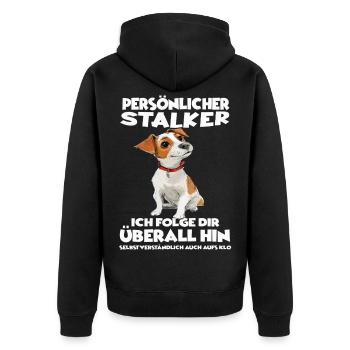 Jack Russell Terrier Hundehalter Hundeliebhaber  - Unisex Premium Bio Zip Hoodie - Schwarz - Hinten - Nico (187cm)