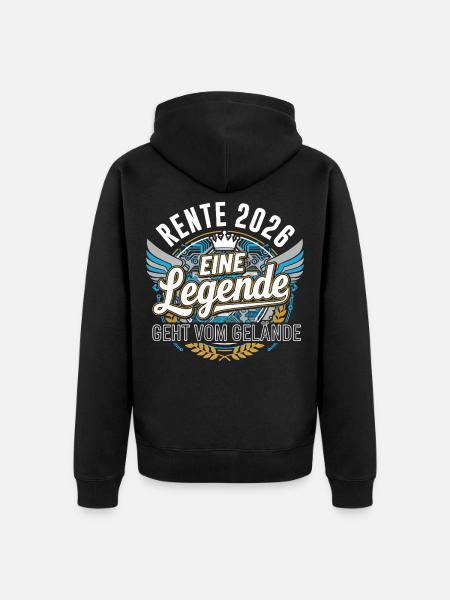 Pension 2026 Pensioner Pensioner Legend Retirement - Unisex Premium Organic Zip Hoodie - black