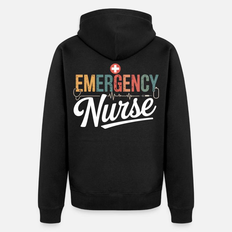 Notfallpflegerin Emergency Design - Unisex Premium Bio Zip Hoodie - Schwarz