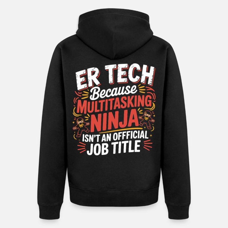 Tech Ninja: Multitasking Humor - Unisex Premium Bio Zip Hoodie - Schwarz
