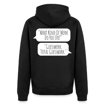 Totalement une supposition - Aucune idée au travail - Veste à capuche bio Premium Unisexe - noir - Dos - Nico (187cm)