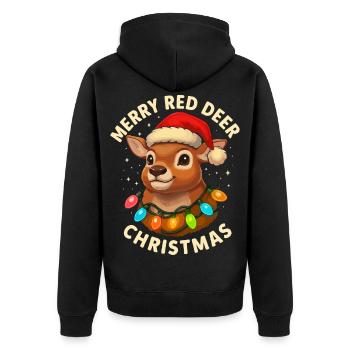 Cerfs pour chasseurs de Noël Cadeaux de cerfs - Veste à capuche bio Premium Unisexe - noir - Dos - Nico (187cm)