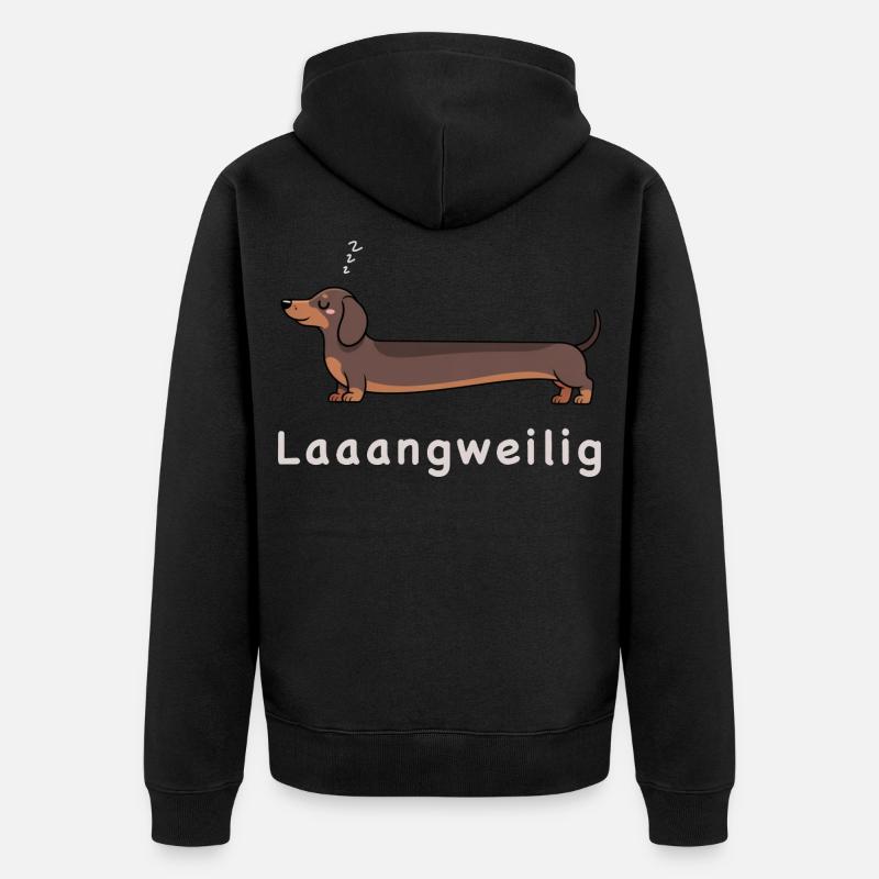 Humour de chien teckel looong - Veste à capuche bio Premium Unisexe - noir