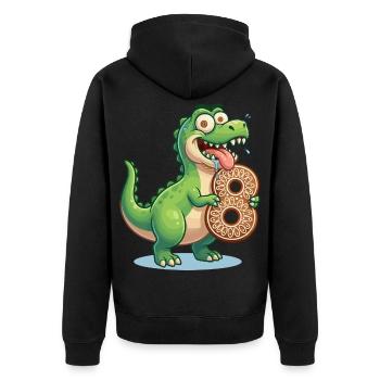 Dino 8 anniversaires cadeau drôle et mignon pour enfants 8 ans - Veste à capuche bio Premium Unisexe - noir - Dos - Nico (187cm)