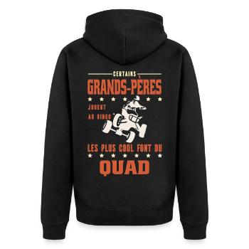 Manche Großväter machen Quad-Humor Grandpa - Unisex Premium Bio Zip Hoodie - Schwarz - Hinten - Nico (187cm)