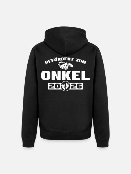 Baby Shower Promoted to Uncle 2026 - Unisex Premium Organic Zip Hoodie - black