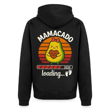 Mamacado Mama 2026 - Veste à capuche bio Premium Unisexe - noir - Dos - Nico (187cm)